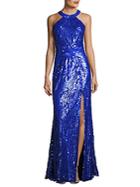 Mac Duggal Sleeveless Sequined Gown