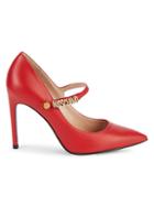 Moschino Couture Leather Mary Jane Pumps