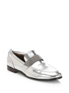 Brunello Cucinelli Mirror Effect Leather Loafers