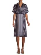 Wythe Ny Striped A-line Wrap Dress