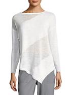 Alice + Olivia Quiana Asymmetrical Linen Top