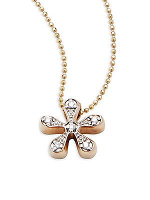 Alex Woo Little Seasons Diamond & 14k Yellow Gold Daisy Pendant Necklace