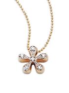 Alex Woo Little Seasons Diamond & 14k Yellow Gold Daisy Pendant Necklace