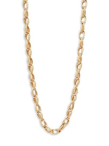 Saks Fifth Avenue Made In Italy Made In Italy 14k Yellow Gold Double Link Necklace