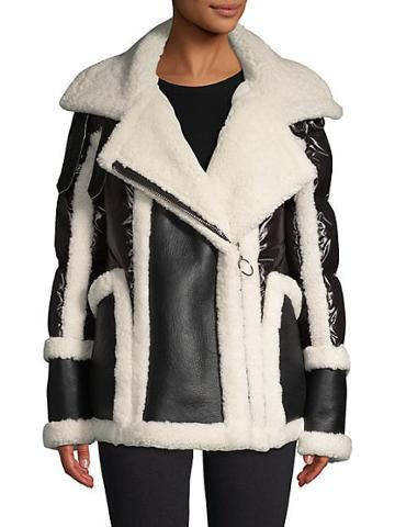 Nb Nicole Benisti Sheepskin-lined Shearling Notch Puffer Jacket