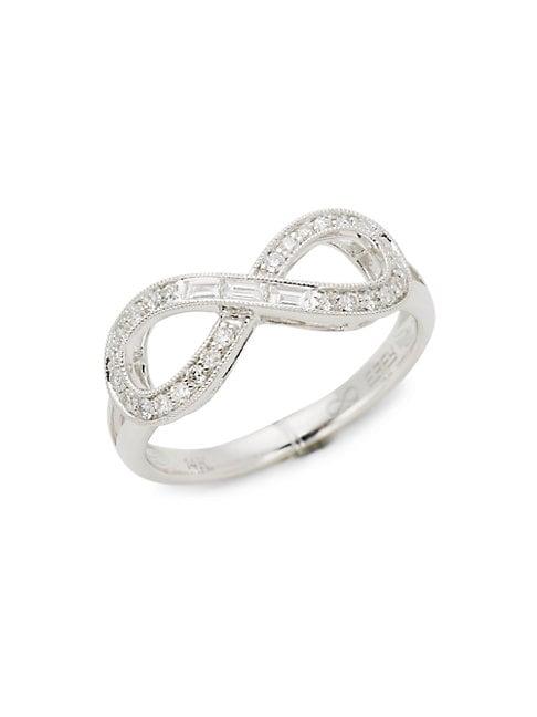 Effy 14k White Gold & Diamond Infinity Symbol Ring