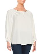 Vince Camuto Plus Pleated Peasant Top