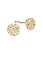 Danni Diamond And 14k Yellow Gold Round Stud Earrings