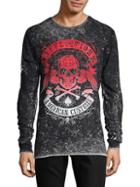 Affliction Graphic Long-sleeve Cotton Top