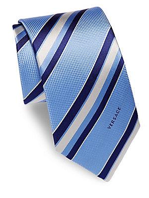 Versace Tonal-striped Silk Tie