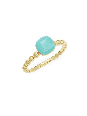Michael Aram Molton Turquoise & 18k Yellow Gold Solid Fill Solitaire Ring
