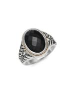 Effy Onyx 18k Gold & Sterling Silver Solitaire Ring