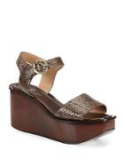 Michael Kors Collection Bridgette Snakeskin Wedge Platform Sandals