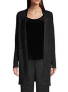 Eileen Fisher Metallic Merino Wool-blend Longline Cardigan