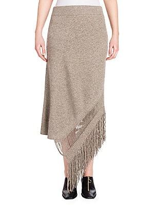Stella Mccartney Cashmere & Wool Fringe Skirt