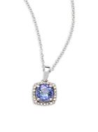 Effy Tanzanite Diamond & 14k White Gold Pendant Necklace