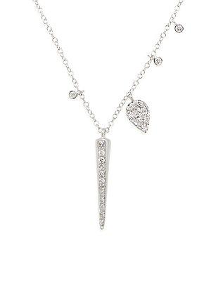 Meira T Dagger Diamond And 14k White Gold Pendant Necklace