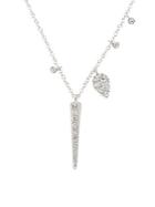 Meira T Dagger Diamond And 14k White Gold Pendant Necklace