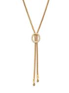 Diane Von Furstenberg Holiday Pave Oval Lariat Necklace