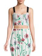 Bcbgmaxazria Floral Bustier Cropped Top