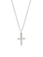 Saks Fifth Avenue 14k White Gold & Natural Diamond Cross Pendant Necklace