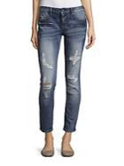 Vigoss Skinny-fit Distressed Cropped Jeans