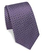 Saks Fifth Avenue Made In Italy Circle Pattern Silk Tie