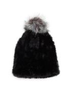 Renvy Faux Fur Pom-pom Beanie