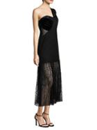 Three Floor One-shoulder Lace Gown