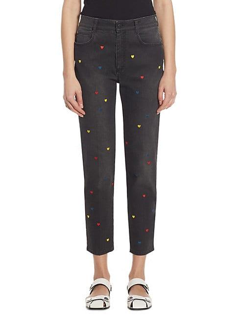 Peserico Heart-embroidered Cropped Jeans