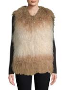 Adrienne Landau Dyed Lamb Fur Vest