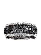 Effy Black And White Diamond Band In 14 Kt. White Gold 1.67 Ct. T.w.