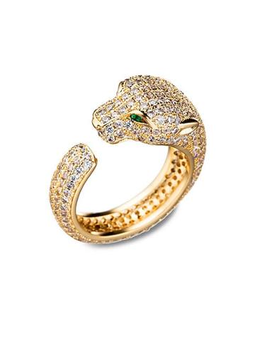 Eye Candy La Luxe Crystal Jaguar Ring