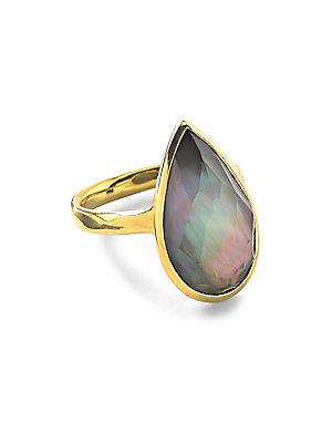 Ippolita Rock Candy Black Shell Doublet And 18k Yellow Gold Teardrop Ring