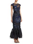 Theia Floral-embroidered Mermaid Gown