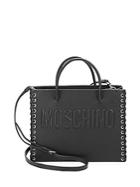 Moschino Embossed Grommet Leather Tote