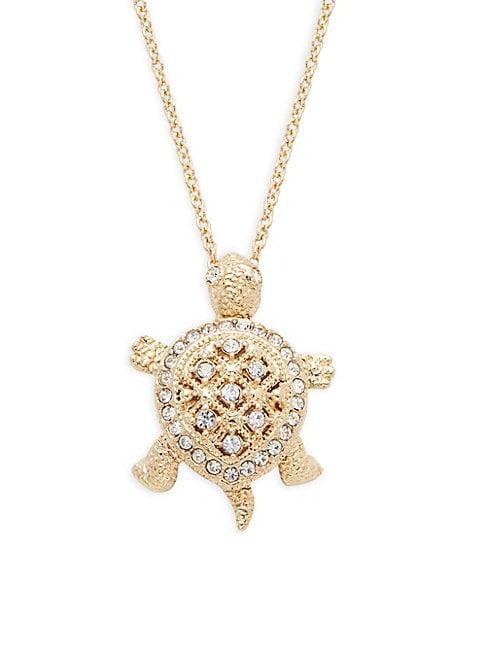 Adriana Orsini Goldtone & Pav&eacute; Crystal Turtle Pendant Necklace