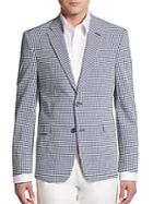 Tommy Hilfiger Regular-fit Gingham-print Cotton Sportcoat