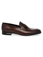 Prada Brushed Leather Penny Loafers