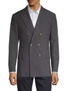Brunello Cucinelli Standard-fit Pinstripe Wool & Cotton-blend Blazer
