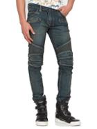 Balmain Straight-fit Distressed Denim Moto Jeans