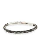 Jean Claude Braided Leather & Stainless Steel Bracelet