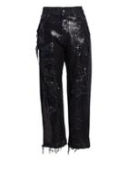R13 Distressed Cropped Sequin Jeans