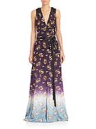 Marc Jacobs Sleeveless Floral-print Ribbon Gown