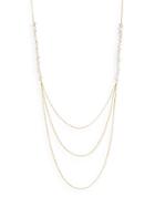 Adriana Orsini Mixed White Stone Three-row Necklace/goldtone
