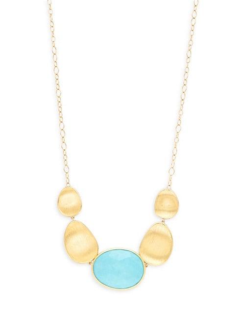 Marco Bicego Lunaria 18k Yellow Gold Turquoise Necklace