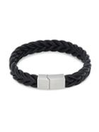 Saks Fifth Avenue Stainless Steel & Leather Braided Bracelet