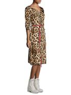 Marc Jacobs Leopard V-neck Dress