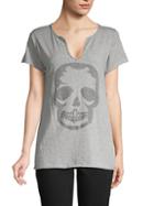 Zadig & Voltaire Studded Skull Cotton Top