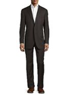 Canali Regular Fit Striped Wool Suit